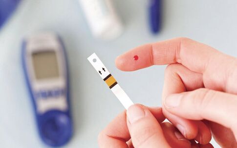 Measure the blood of sugar with diabetes